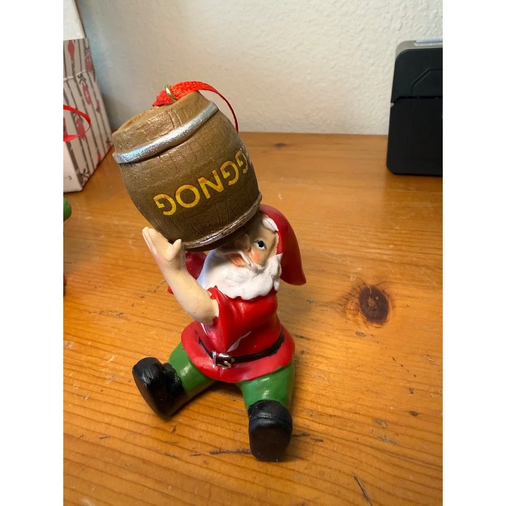 Gnometastic Gnaughty & Nice Gnomes 4 Pc Funny Christmas Ornaments NEW NIB
